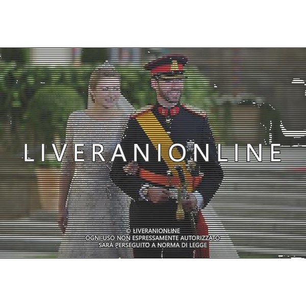 (121020) -- LUXEMBOURG, Oct. 20, 2012 () -- Luxembourg\'s Hereditary Grand Duke Guillaume and his wife Princess Stephanie, Hereditary Grand Duchess of Luxembourg, leave the Notre-Dame Cathedral after their religious wedding service in Luxembourg, Oct. 20, 2012. (/Ye Pingfan) ©photoshot/Agenzia Aldo Liverani Sas - ITALY ONLY - Matrimonio religioso tra il Granduca erede al trono di Lussemburgo Guillaume e la contessa Belga Stephanie de Lannoy nella Cattedrale di Nostra Signora di Lussemburgo 20 ottobre 2012.