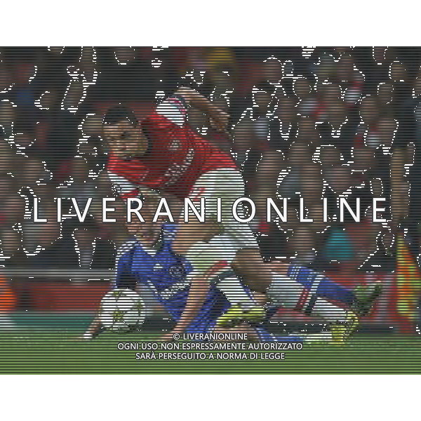 Arsenal\'s Francis Coquelin battles with Schalke\'s Lewis Holtby Football - UEFA Champions League Group B - Arsenal v Schalke - Wednesday 24th October 2012 - Emirates Stadium - London © CameraSport - 43 Linden Ave. Countesthorpe. Leicester. England. LE8 5PG - Tel: +44 (0) 116 277 4147 - admin@camerasport.com - www.camerasport.com AG ALDO LIVERANI S A S ONLY ITALY