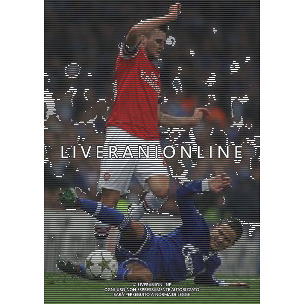 Arsenal\'s Carl Jenkinson battles with zSchalke\'s Ibrahim Afellay Football - UEFA Champions League Group B - Arsenal v Schalke - Wednesday 24th October 2012 - Emirates Stadium - London © CameraSport - 43 Linden Ave. Countesthorpe. Leicester. England. LE8 5PG - Tel: +44 (0) 116 277 4147 - admin@camerasport.com - www.camerasport.com AG ALDO LIVERANI S A S ONLY ITALY