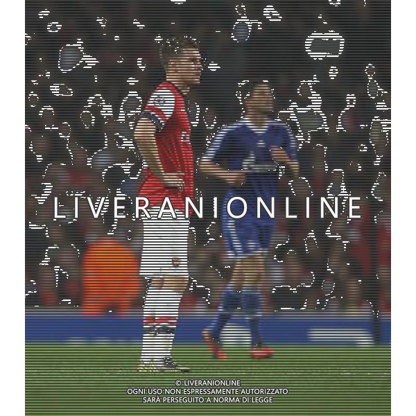 Arsenal\'s Aaron Ramsey shows his dejection as Schalke score the first goal 0-1 Football - UEFA Champions League Group B - Arsenal v Schalke - Wednesday 24th October 2012 - Emirates Stadium - London © CameraSport - 43 Linden Ave. Countesthorpe. Leicester. England. LE8 5PG - Tel: +44 (0) 116 277 4147 - admin@camerasport.com - www.camerasport.com AG ALDO LIVERANI S A S ONLY ITALY