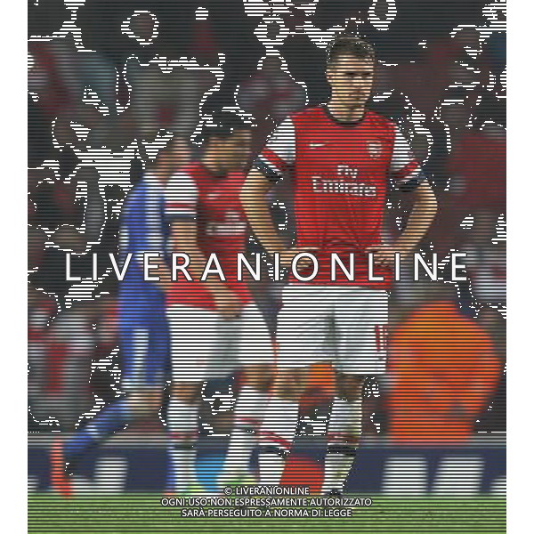 Arsenal\'s Aaron Ramsey shows his dejection Football - UEFA Champions League Group B - Arsenal v Schalke - Wednesday 24th October 2012 - Emirates Stadium - London © CameraSport - 43 Linden Ave. Countesthorpe. Leicester. England. LE8 5PG - Tel: +44 (0) 116 277 4147 - admin@camerasport.com - www.camerasport.com AG ALDO LIVERANI S A S ONLY ITALY
