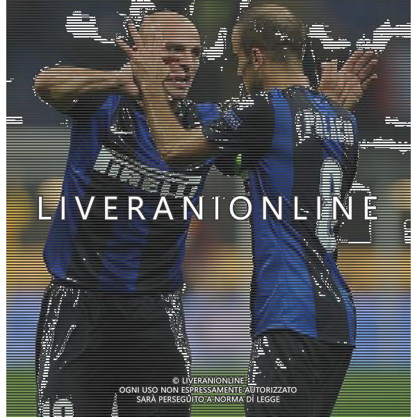 UEFA Europa League 2012/2013 Gruppo H Milano - 25.10.2012 Inter-FK Partizan Nella Foto:Palacio Rodrigo-Cambiasso Esteban /Ph.Vitez-Ag. Aldo Liverani