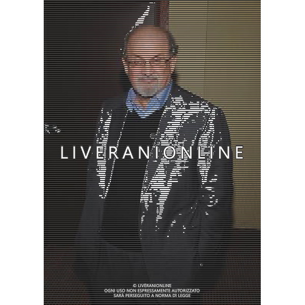 26 October 2012 - Hamilton, Ontario, Canada. British author Salman Rushdie poses in the green room during an apperance at the Lincoln Alexander Centre to discuss his latest book \'Joseph Anton: A Memoir\'. Photo Credit: Brent Perniac/AdMedia AG ALDO LIVERANI S A S ONLY ITALY