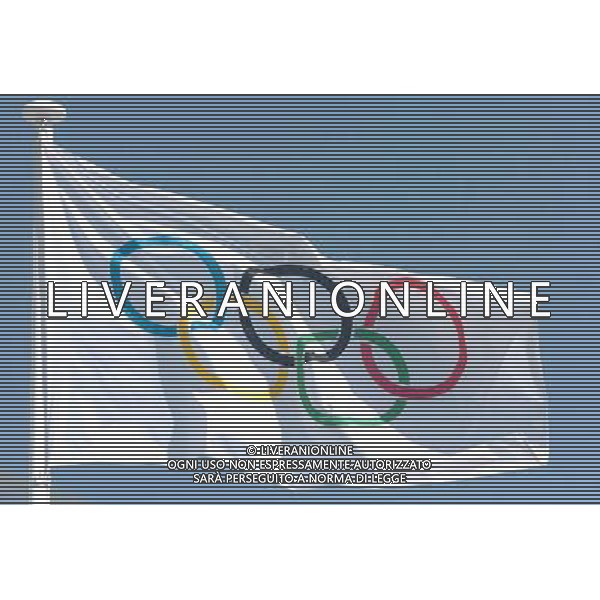 Atene 14-08-2004 Olimpiadi 2004- nuoto nella foto bandiera olimpica ph marco luzzani/ag aldo Liverani s.a.s.