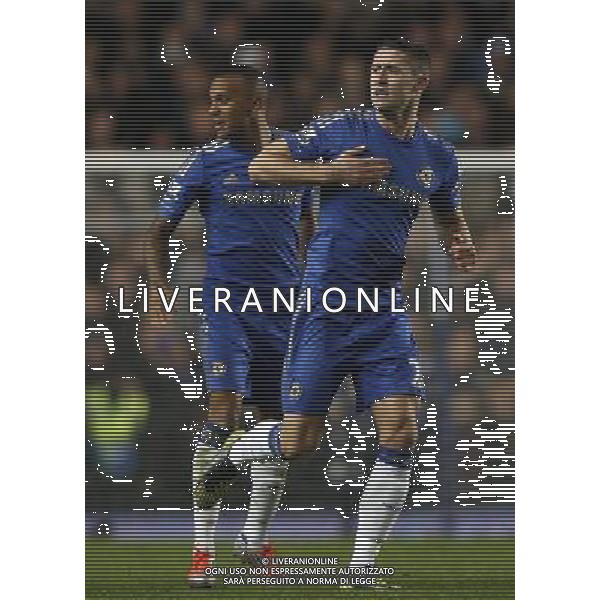 (121101) -- LONDON, Nov. 1, 2012 () -- Gary Cahill (R) of Chelsea celebrates scoring during the Capital One Cup Fourth Round match between Chelsea and Manchester United in London, Britain, on Oct. 31, 2012. Chelsea won 5-4. (/Wang Lili) FOR EDITORIAL USE ONLY. NOT FOR SALE FOR MARKETING OR ADVERTISING CAMPAIGNS. NO USE WITH UNAUTHORIZED AUDIO, VIDEO, DATA, FIXTURE LISTS, CLUB/LEAGUE LOGOS OR \'LIVE\' SERVICES. ONLINE IN-MATCH USE LIMITED TO 45 IMAGES, NO VIDEO EMULATION. NO USE IN BETTING, GAMES OR SINGLE CLUB/LEAGUE/PLAYER PUBLICATIONS. AG ALDO LIVERANI S A S ONLY ITALY