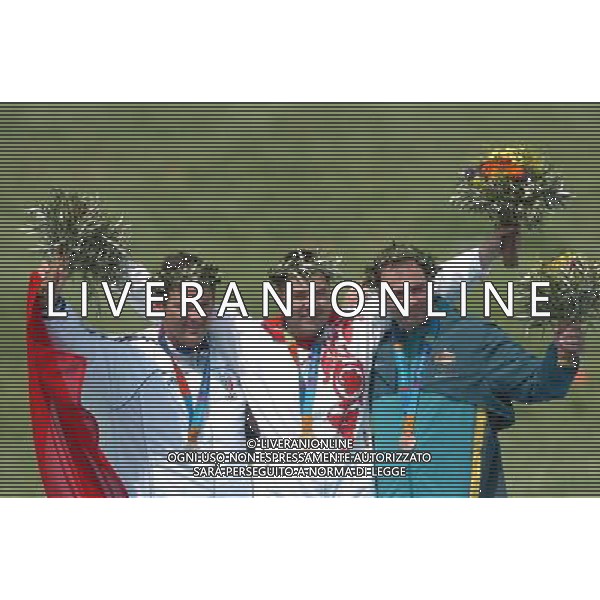 Atene 15-08-2004 Olimpiade 2004 shooting trap uomini nella foto pellielo giovanni, alexei alipov e Adam Vella foto luzzani/ag aldo liverani