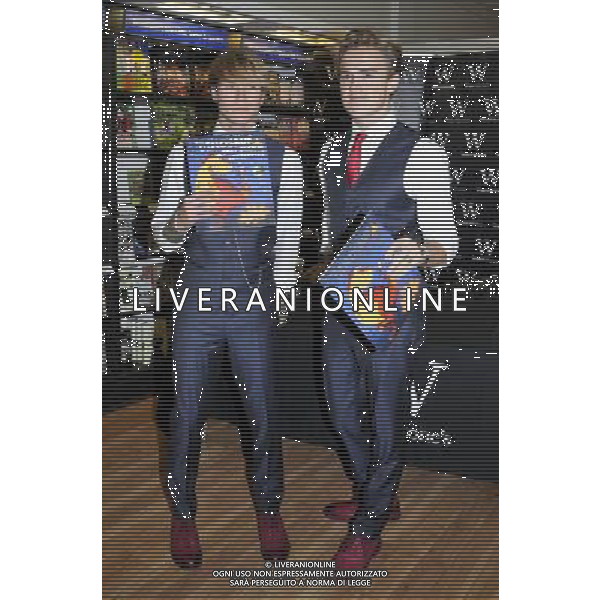 Tom Fletcher \' Dougie Poynter of McFly at a signing of their new children\'s book \'The Dinosaur That Pooped Christmas\' at Waterstones, Bluewater Shopping Centre, Greenhithe, Kent on Thursday 1 November 2012. /AGENZIA ALDO LIVERANI SAS/ITALY ONLY - EDITORIAL USE ONLY