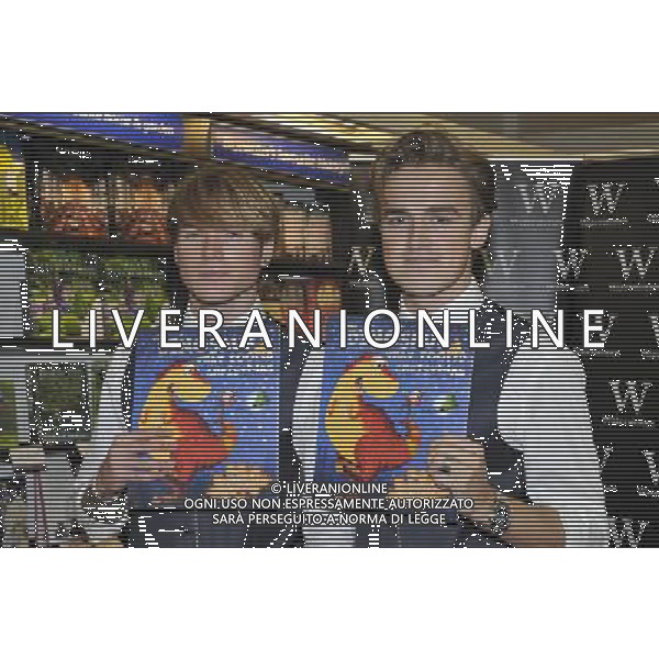 Tom Fletcher \' Dougie Poynter of McFly at a signing of their new children\'s book \'The Dinosaur That Pooped Christmas\' at Waterstones, Bluewater Shopping Centre, Greenhithe, Kent on Thursday 1 November 2012. /AGENZIA ALDO LIVERANI SAS/ITALY ONLY - EDITORIAL USE ONLY