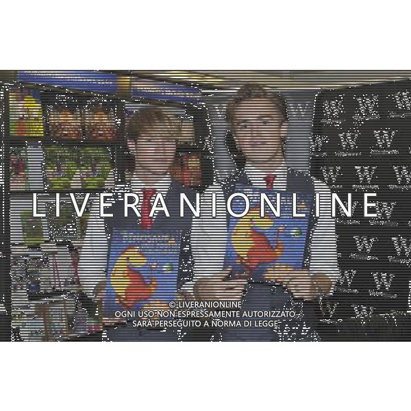 Tom Fletcher \' Dougie Poynter of McFly at a signing of their new children\'s book \'The Dinosaur That Pooped Christmas\' at Waterstones, Bluewater Shopping Centre, Greenhithe, Kent on Thursday 1 November 2012. /AGENZIA ALDO LIVERANI SAS/ITALY ONLY - EDITORIAL USE ONLY