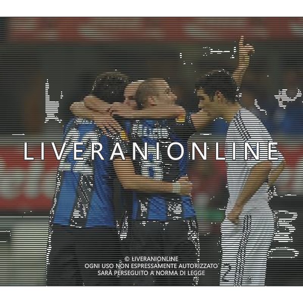 MILANO, 25-10-2012 / ©FOTO GIORGIO RAVEZZANI UEFA EUROPA LEAGUE INTER-PARTIZAN BELGRADO 1-0 NELLA FOTO : ESULTANZA DOPO GOAL RODRIGO PALACIO AG ALDO LIVERANI S A S