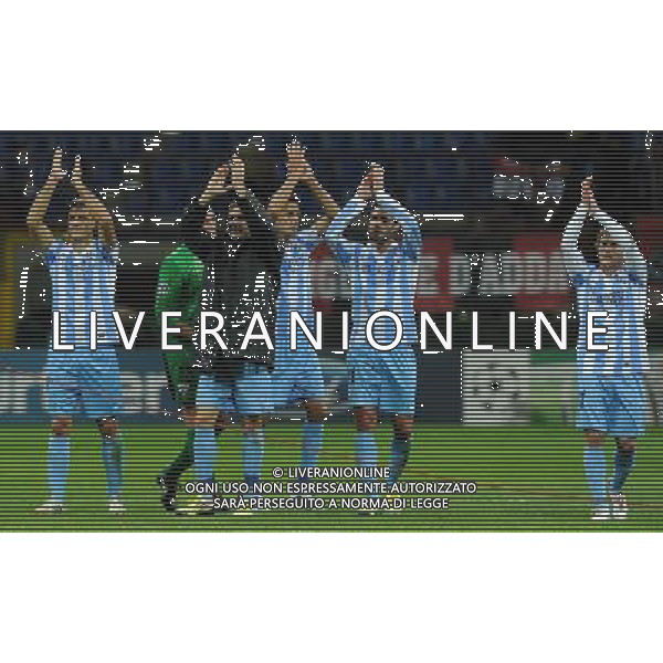 UEFA Champions League 2012/2013 Gruppo C Milano - 06.11.2012 Milan-Malaga Nella Foto:i giocatori del malaga esultano a fine partita /Ph.Vitez-Ag. Aldo Liverani