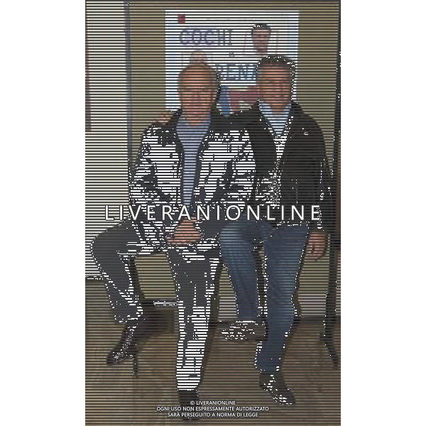 MILANO 7/11/2012 TEATRO NUOVO. P.zza SAN BABILA PRESENTAZIONE DELLO SPETTACOLO TEATRALE: \'QUELLI DEL CABARET\' NELLA FOTO RENATO POZZETTO E COCHI PONZONI FOTO ROMANO/AG ALDO LIVERANI