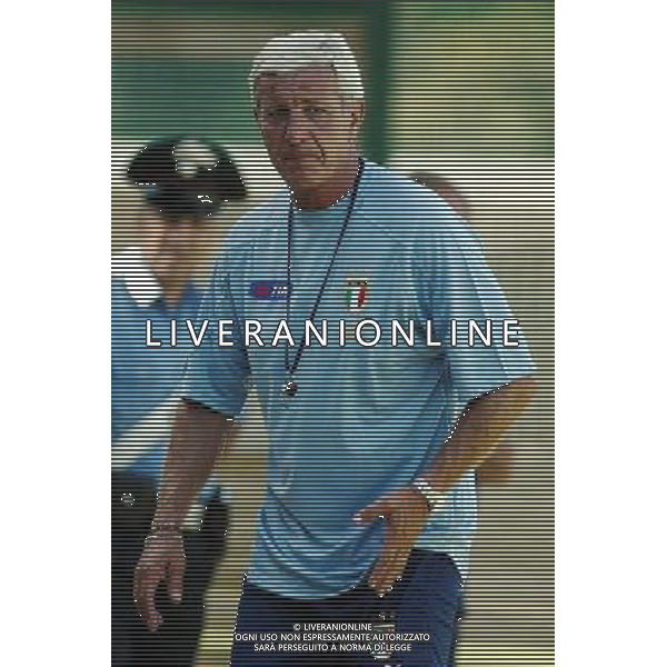 RADUNO ALLENAMENTO DELLA NAZIONALE ITALIANA A COVERCIANO 16/08/2004 NELLA FOTO MARCELLO LIPPI FOTO GIANNI NUCCI/AG ALDO LIVERANI