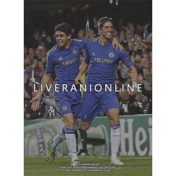 Chelsea\'s Fernando Torres celebrates scoring his sides first goal 1-0 Football - UEFA Champions League Group E - Chelseav Shakhtar Donetsk - Wednesday 7th November 2012 - Stamford Bridge - London © CameraSport - 43 Linden Ave. Countesthorpe. Leicester. England. LE8 5PG - Tel: +44 (0) 116 277 4147 - admin@camerasport.com - www.camerasport.com AG ALDO LIVERANI S A S ONLY ITALY