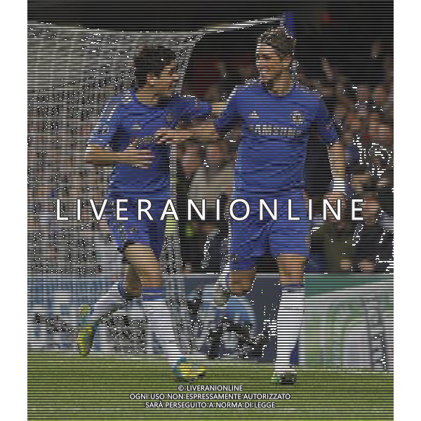 Chelsea\'s Fernando Torres celebrates scoring his sides first goal 1-0 Football - UEFA Champions League Group E - Chelseav Shakhtar Donetsk - Wednesday 7th November 2012 - Stamford Bridge - London © CameraSport - 43 Linden Ave. Countesthorpe. Leicester. England. LE8 5PG - Tel: +44 (0) 116 277 4147 - admin@camerasport.com - www.camerasport.com AG ALDO LIVERANI S A S ONLY ITALY