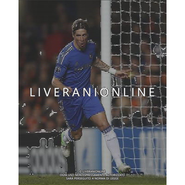 (121108) -- LONDON, Nov. 8, 2012 () -- Chelsea\'s Fernando Torres celebrates his goal during the UEFA Champions League Group E match between Chelsea and Shakhtar Donetsk in London, Britain, on Nov. 7, 2012. Chelsea won 3-2. (/Wang Lili) AG ALDO LIVERANI S A S ONLY ITALY