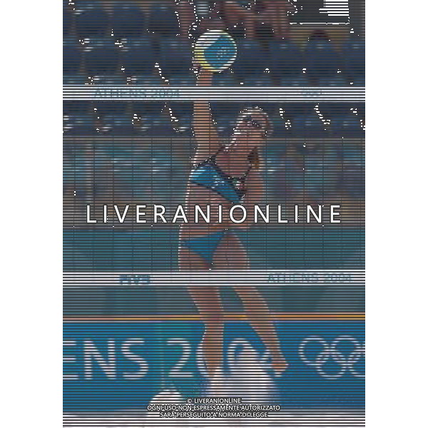 Atene 17-08-2004 olimpiadi 2004 beach volley femminile perrotta/gattelli:adriana bear/shelda nella foto gattelli daniela ph marco luzzani/ag aldo liverani s.a.s.