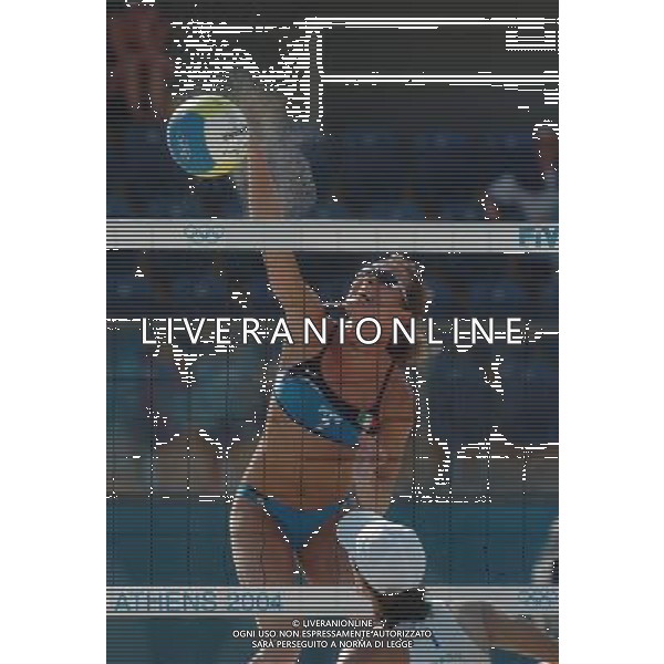 Atene 17-08-2004 olimpiadi 2004 beach volley femminile perrotta/gattelli:adriana bear/shelda nella foto gattelli daniela ph marco luzzani/ag aldo liverani s.a.s.