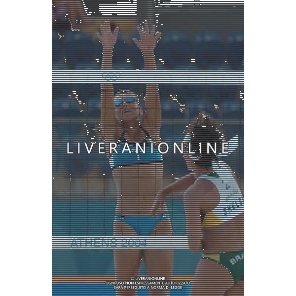 Atene 17-08-2004 olimpiadi 2004 beach volley femminile perrotta/gattelli:adriana bear/shelda nella foto perrotta lucilla ph marco luzzani/ag aldo liverani s.a.s.