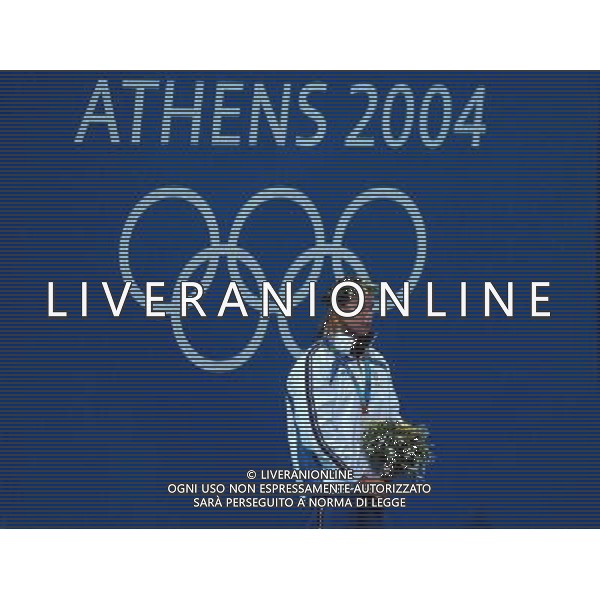 Atene 18-08-2004 Olimpiadi di Atene 2004 Nuoto 200m S.L. nella foto Pellegrini Federica sul podio ph marco luzzani/ag aldo liverani