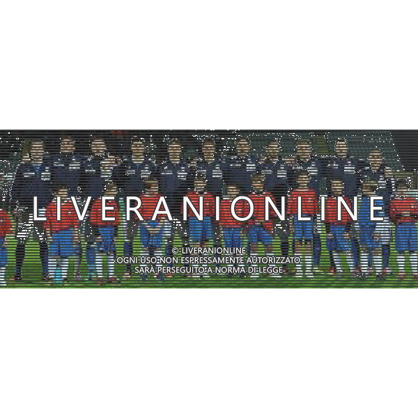 Amichevole Siena - 13.11.2012 Italia-Spagna U21 Nella Foto:italia squadra durante l\'inno nazionale /Ph.Vitez-Ag. Aldo Liverani