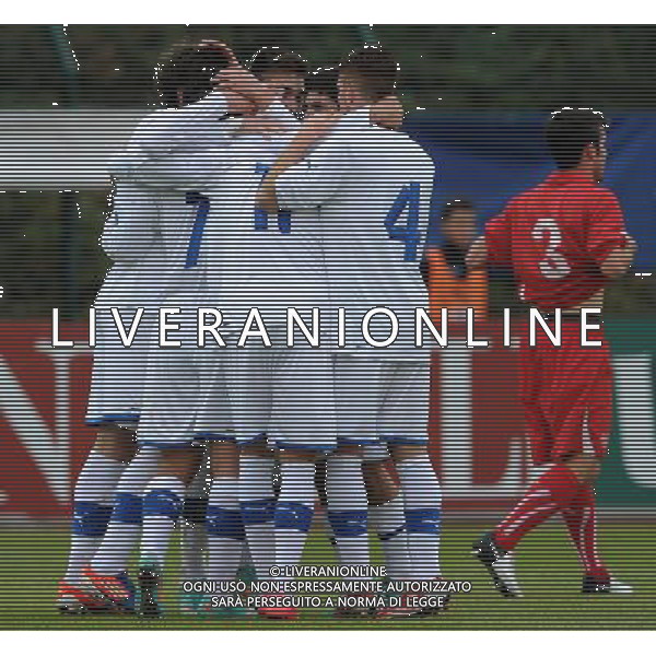 12Â° Torneo \'Quattro Nazioni\' 2012 Meda (MB) - 14.11.2012 Italia-Svizzera Nella Foto:Esultanza giocatori italia U20 /Ph.Vitez-Ag. Aldo Liverani