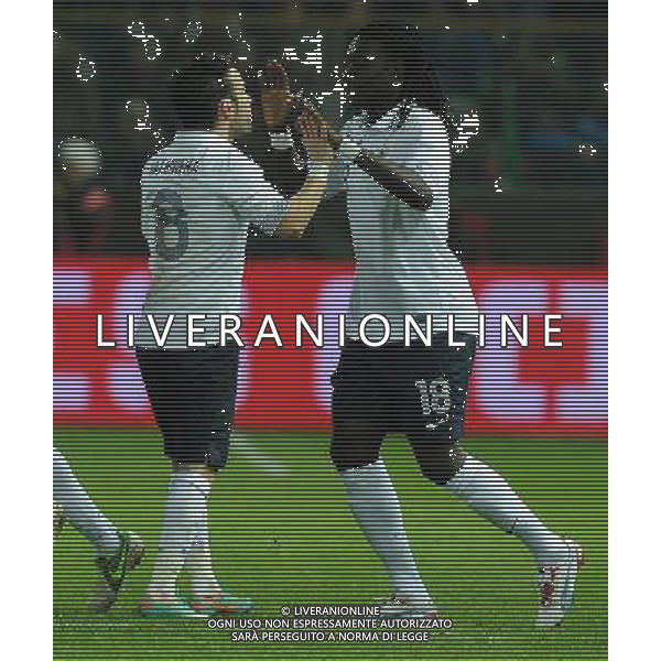 Amichevole Parma - 14.11.2012 Italia-Francia Nella Foto:gomis esulta con valbuena /Ph.Vitez-Ag. Aldo Liverani