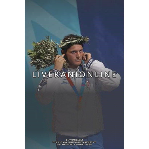 OLIMPIADI DI ATENE 19/08/2004 SCIABOLA A SQUADRE ALDO MONTANO, GIAMPIERO PASTORE E LUIGI TARANTINO NELLA FOTO ALDO MONTANO FOTO MARCO LUZZANI/AG ALDO LIVERANI