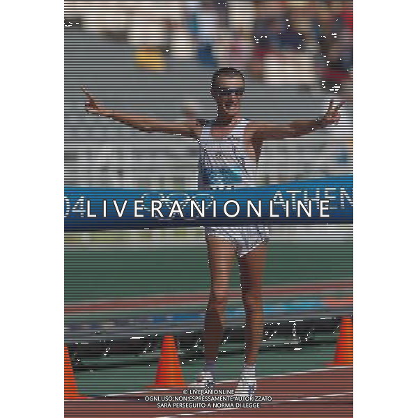 OLIMPIADI DI ATENE 20/08/2004 MARCIA 20KM NELLA FOTO IVANO BRUGNETTI ALL\'ARRIVO FOTO MARCO LUZZANI/AG ALDO LIVERANI