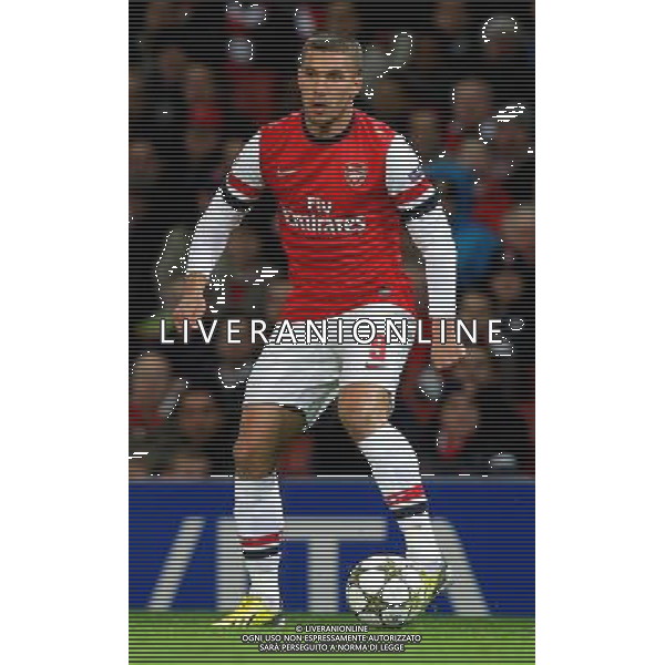 Arsenal\'s Lukas Podolski ..Football - UEFA Champions League Group B - Arsenal v Montpellier - Wednesday 21st November 2012 - Emirates Stadium - London.. AG ALDO LIVERANI S A S ONLY ITALY