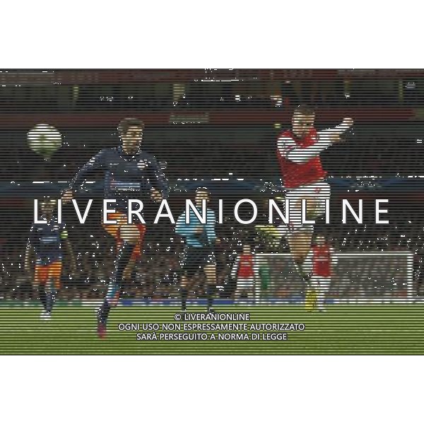 Arsenal\'s Lukas Podolski scores his sides second goal 2-0..Football - UEFA Champions League Group B - Arsenal v Montpellier - Wednesday 21st November 2012 - Emirates Stadium - London.. AG ALDO LIVERANI S A S ONLY ITALY