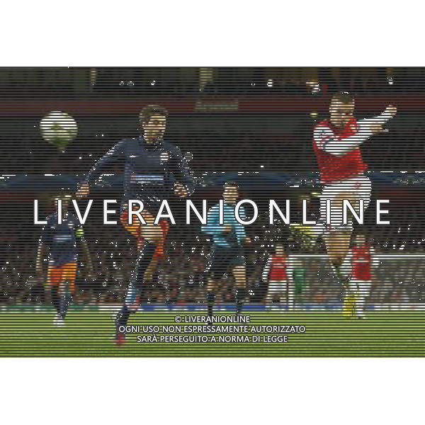 Arsenal\'s Lukas Podolski scores his sides second goal 2-0..Football - UEFA Champions League Group B - Arsenal v Montpellier - Wednesday 21st November 2012 - Emirates Stadium - London.. AG ALDO LIVERANI S A S ONLY ITALY