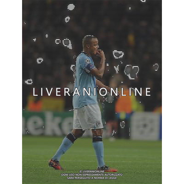 A Dejected Vincent Kompany walks off the pitch after the final whistle Manchester City 2012/13 Manchester City v Real Madrid (1-1) 21/11/12 UEFA Champions League Photo: Robin Parker Fotosports International AG ALDO LIVERANI S A S ONLY ITALY