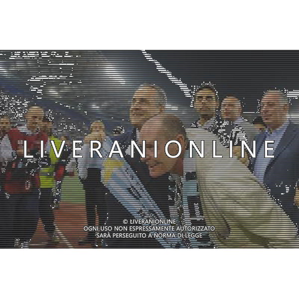 Roma - 22/11/2012 - Stadio Olimpico - Uefa Europa League 2012/2013 - Girone J - Lazio vs Tottenham - nella foto: Paul Gascoigne con il presiodente Claudio Lotito Â© Fabrizio Corradetti - Ag. Aldo Liverani sas
