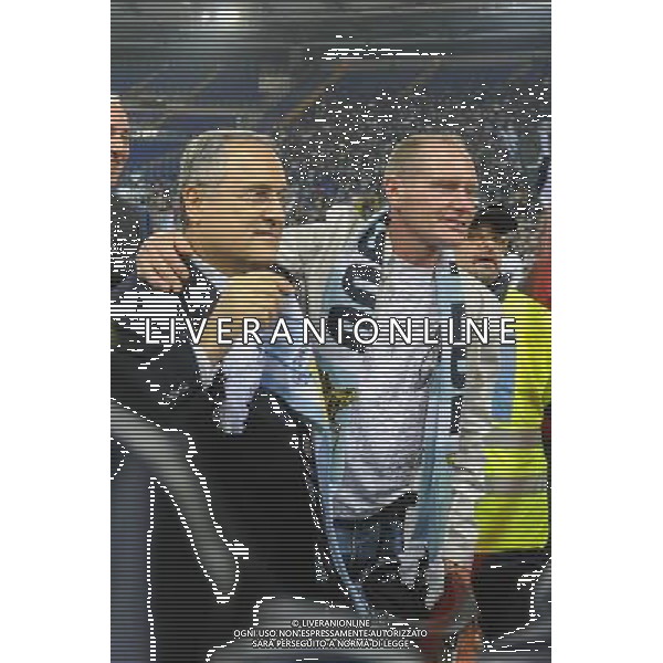 Roma - 22/11/2012 - Stadio Olimpico - Uefa Europa League 2012/2013 - Girone J - Lazio vs Tottenham - nella foto: Paul Gascoigne e Claudio Lotito Â© Fabrizio Corradetti - Ag. Aldo Liverani sas