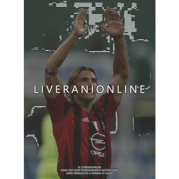 Milano Stadio di san Siro 21/08/2004 Milan - Lazio Supercoppa Italiana nella foto andriy shevchenko esultante dopo il gol del 1 - 0 foto filippo venezia/ag aldo liverani