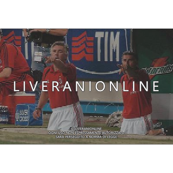 Milano Stadio di san Siro 21/08/2004 Milan - Lazio Supercoppa Italiana nella foto carlo ancelotti e tassotti mauro foto filippo venezia/ag aldo liverani