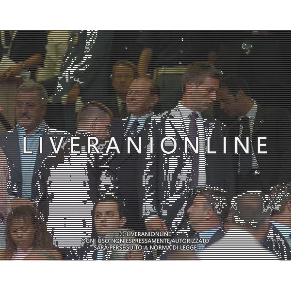 Milano Stadio di san Siro 21/08/2004 Milan - Lazio Supercoppa Italiana nella foto presidente Silvio berlusconi in tribuna foto filippo venezia/ag aldo liverani