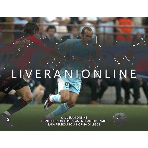 Milano Stadio di san Siro 21/08/2004 Milan - Lazio Supercoppa Italiana nella foto manuel rui costa e Paolo Di Canio foto filippo venezia/ag aldo liverani