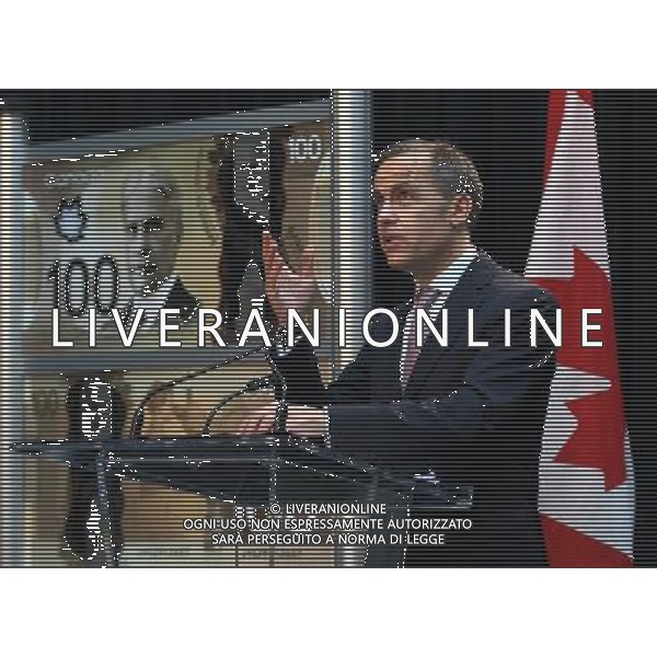 (111114) -- TORONTO, Nov. 14, 2011 () -- Mark Carney, Governor of the Bank of Canada, speaks at a press conference in Toronto, Canada, Nov. 14, 2011. Canada\'s first polymer bank note, the 100 dollar bill, is now in circulation across the country. The $50, $20, $10, and $5 notes will be unveiled and issued by the end of 2013. (/Zou Zheng) ©photoshot/AGENZIA ALDO LIVERANI SAS - ITALY ONLY - Il Governo inglese ha nominato Mark Carney nuovo governatore della banca d\'inghilterra 26 novembre 2012