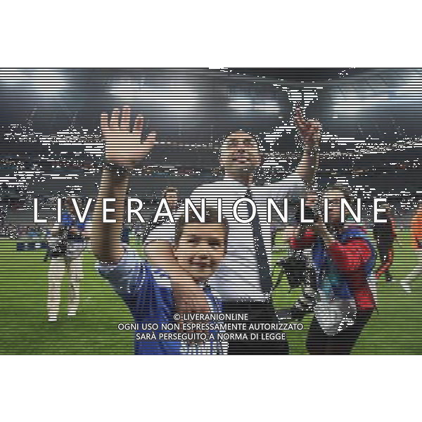 Roberto Di Matteo Manager Celebrates victory Chelsea Champions League Final 2012 Allianz Arena Munich Bayern Munich v Chelsea (1-1) AET Chelsea win on penalties 4-3 ) Champions League Final 19/05/2012 Photo: Fotosports International / Action Press AG ALDO LIVERANI S A S ONLY ITALY