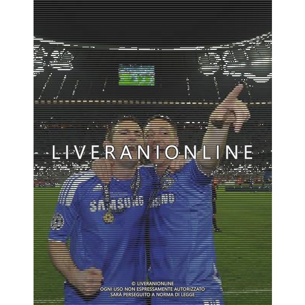 Frank Lampard and John Terry Celebrate victory Chelsea Champions League Final 2012 Allianz Arena Munich Bayern Munich v Chelsea (1-1) AET Chelsea win on penalties 4-3 ) Champions League Final 19/05/2012 Photo: Fotosports International / Action Press AG ALDO LIVERANI S A S ONLY ITALY
