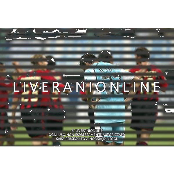 milano21/08/2004 super coppa tim 2004 milan - lazio nella foto delusione lazio dopo il 2-0 ag. aldo liverani-venezia 