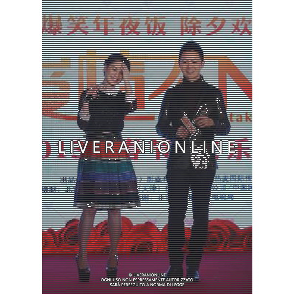 (121129) -- BEIJING, Nov. 29, 2012 () -- Actress Gillian Chung (L) and actor Yu Shaoqun attend the press conference of their new movie \'Love Retake\' in Beijing, capital of China, Nov. 29, 2012. The film will be released during 2013 Spring Festival in Chinese Mainland.(/Hou Dongtao) (wjq) /AGENZIA ALDO LIVERANI SAS/ITALY ONLY - EDITORIAL USE ONLY