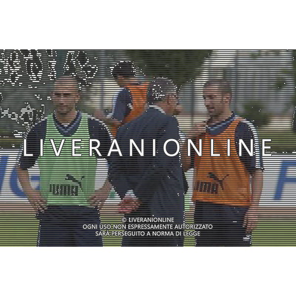 COVERCIANO 7/0/2003 ALLENAMENTO NAZIONALE ITALIANA NELLA FOTO CARRARO FRANCO-DI VAIO MARCO ALESAANDRO DEL PIERO FOTO ALDO LIVERANI 