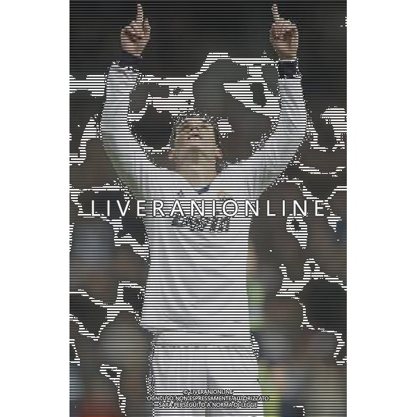 Real Madrid\'s Jose Callejon celebrates during Champions League Match. December 04, 2012. Photo: Alvaro / ALFAQUI AG ALDO LIVERANI S A S ONLY ITALY