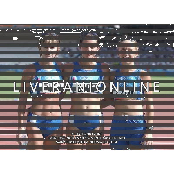 OLIMPIADI DI ATENE 23/08/2004 MARCIA 20 Km Femminile nella foto Perrone elisabetta, Rossella Giordano e Rigaudo elisa foto marco luzzani/ag aldo liverani