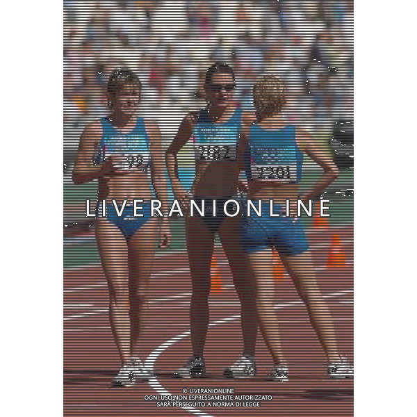 OLIMPIADI DI ATENE 23/08/2004 MARCIA 20 Km Femminile nella foto Perrone elisabetta, Rossella Giordano e Rigaudo elisa foto marco luzzani/ag aldo liverani