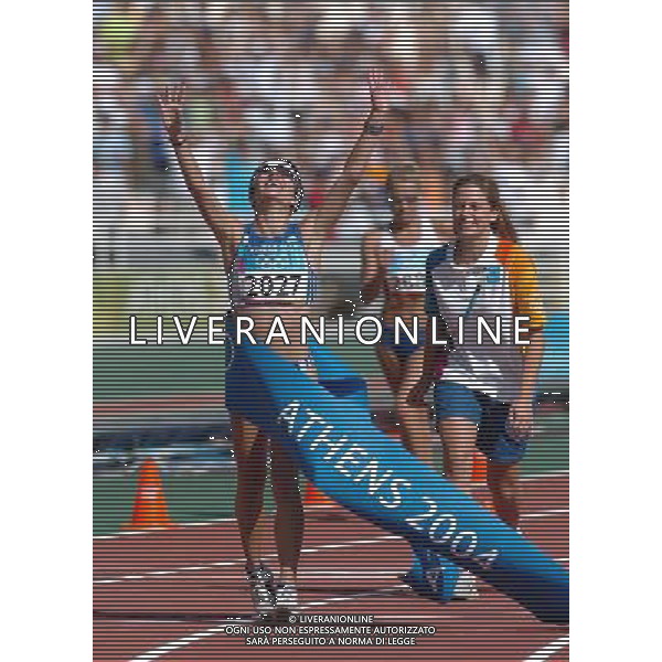 OLIMPIADI DI ATENE 23/08/2004 MARCIA 20 Km Femminile nella foto tsoumeleka athanasia medaglia d\'oro foto marco luzzani/ag aldo liverani