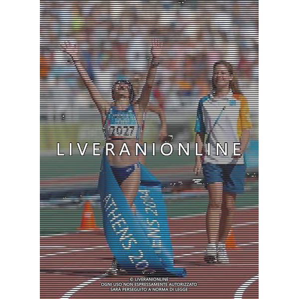 OLIMPIADI DI ATENE 23/08/2004 MARCIA 20 Km Femminile nella foto tsoumeleka athanasia medaglia d\'oro foto marco luzzani/ag aldo liverani